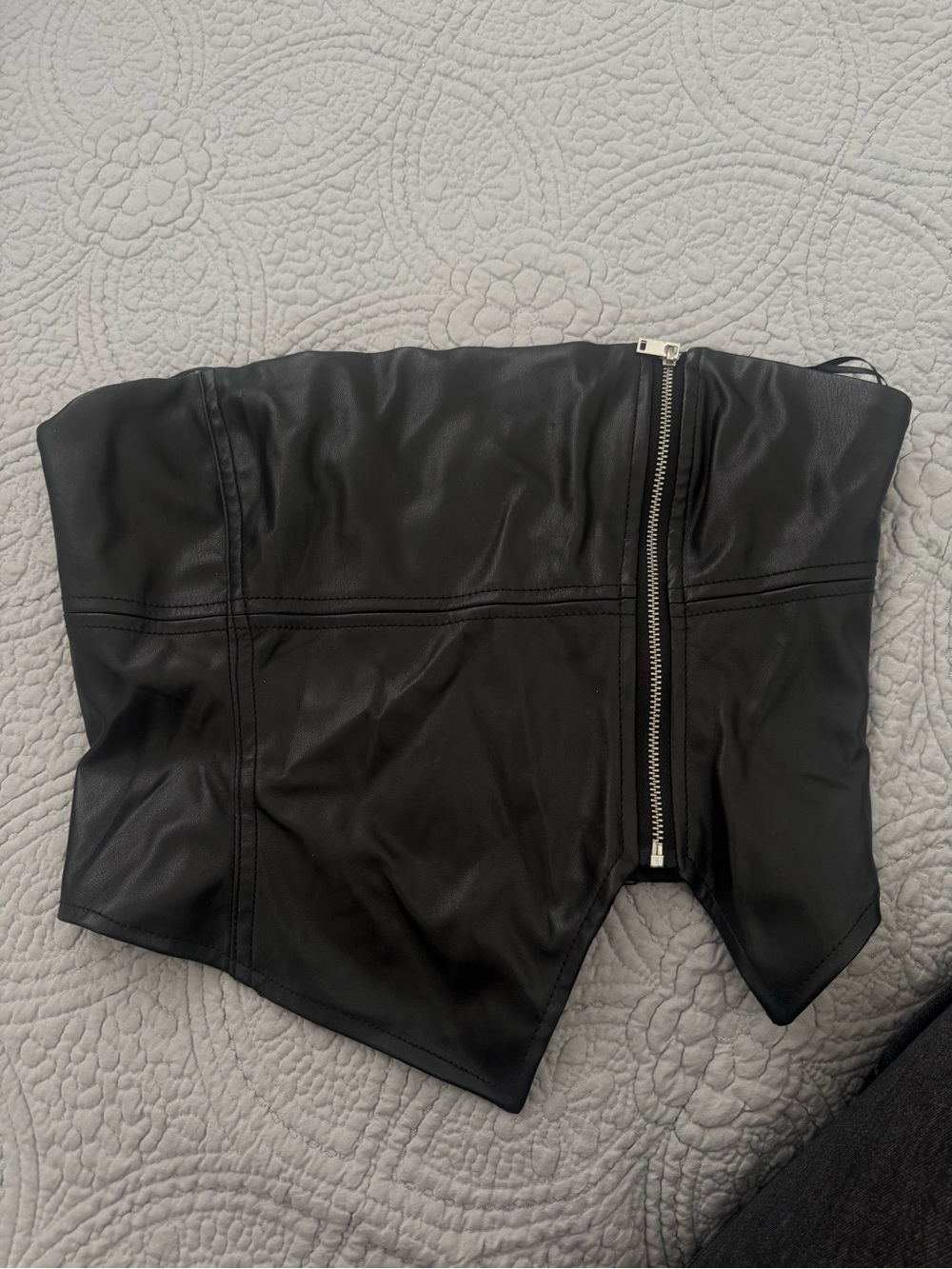 Love Tree Black Faux Leather Girls' Skort with Front Zip Accent